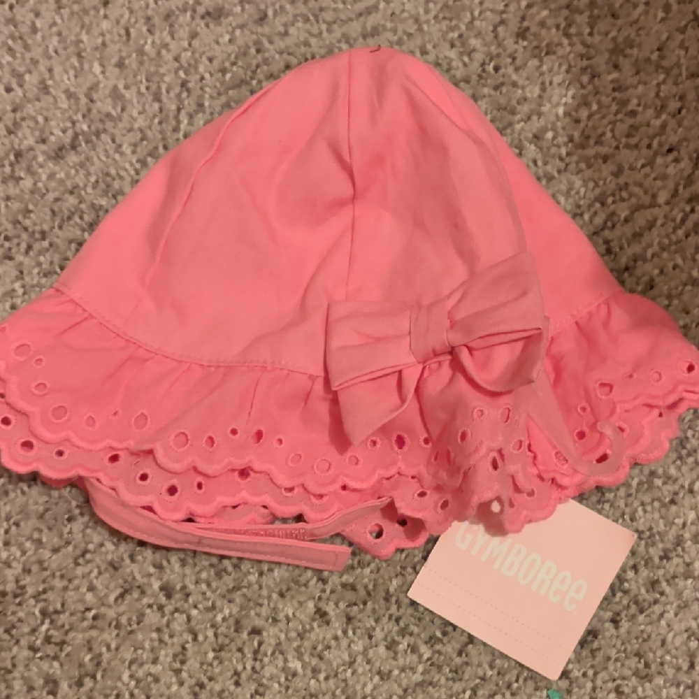 Gymboree Coral Eyelet Bow Hat 6-12 Months